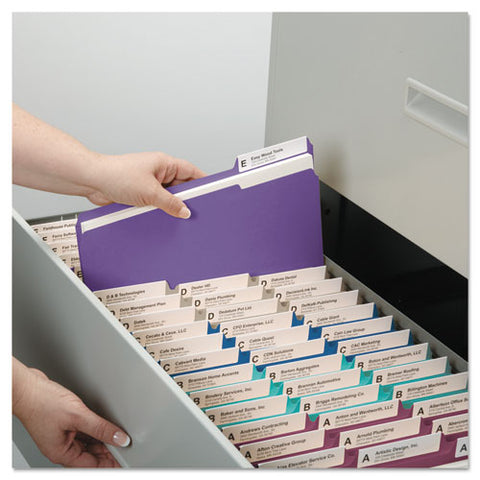 Colored File Folders, 1-3-cut Tabs, Letter Size, Assorted, 100-box