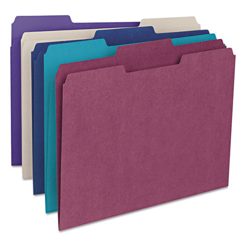 Colored File Folders, 1-3-cut Tabs, Letter Size, Assorted, 100-box