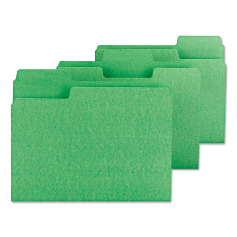 Supertab Colored File Folders, 1-3-cut Tabs, Letter Size, 11 Pt. Stock, Green, 100-box