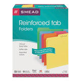 Reinforced Top Tab Colored File Folders, 1-3-cut Tabs, Letter Size, Assorted, 100-box