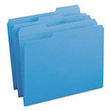 Reinforced Top Tab Colored File Folders, 1-3-cut Tabs, Letter Size, Blue, 100-box