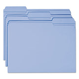 Reinforced Top Tab Colored File Folders, 1-3-cut Tabs, Letter Size, Blue, 100-box