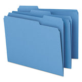 Colored File Folders, 1-3-cut Tabs, Letter Size, Blue, 100-box