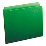 Reinforced Top Tab Colored File Folders, Straight Tab, Letter Size, Green, 100-box
