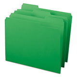 Reinforced Top Tab Colored File Folders, 1-3-cut Tabs, Letter Size, Green, 100-box