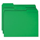 Reinforced Top Tab Colored File Folders, 1-3-cut Tabs, Letter Size, Green, 100-box