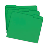 Reinforced Top Tab Colored File Folders, 1-3-cut Tabs, Letter Size, Green, 100-box