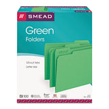 Colored File Folders, 1-3-cut Tabs, Letter Size, Green, 100-box