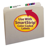 Reinforced Top Tab Colored File Folders, Straight Tab, Letter Size, Gray, 100-box