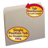 Reinforced Top Tab Colored File Folders, Straight Tab, Letter Size, Gray, 100-box