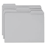 Reinforced Top Tab Colored File Folders, 1-3-cut Tabs, Letter Size, Gray, 100-box