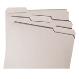 Colored File Folders, 1-3-cut Tabs, Letter Size, Gray, 100-box