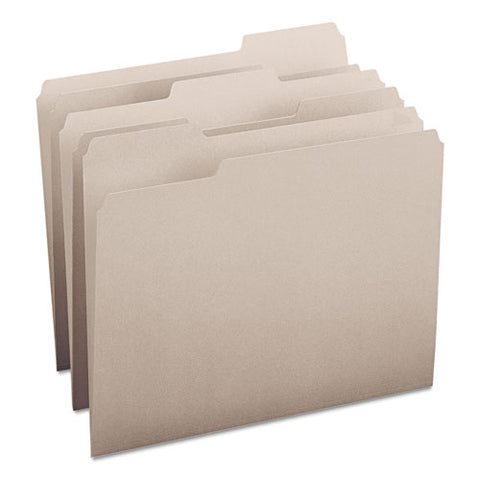 Colored File Folders, 1-3-cut Tabs, Letter Size, Gray, 100-box