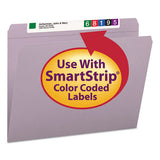 Reinforced Top Tab Colored File Folders, Straight Tab, Letter Size, Lavender, 100-box