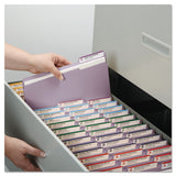 Reinforced Top Tab Colored File Folders, 1-3-cut Tabs, Letter Size, Lavender, 100-box