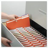 Colored File Folders, 1-3-cut Tabs, Letter Size, Orange, 100-box