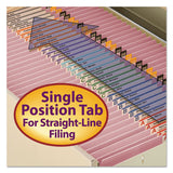 Reinforced Top Tab Colored File Folders, Straight Tab, Letter Size, Pink, 100-box