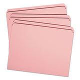 Reinforced Top Tab Colored File Folders, Straight Tab, Letter Size, Pink, 100-box