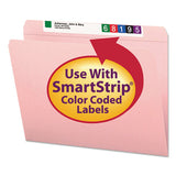 Reinforced Top Tab Colored File Folders, Straight Tab, Letter Size, Pink, 100-box