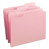Reinforced Top Tab Colored File Folders, 1-3-cut Tabs, Letter Size, Pink, 100-box
