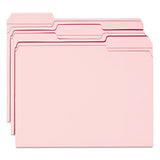 Reinforced Top Tab Colored File Folders, 1-3-cut Tabs, Letter Size, Pink, 100-box