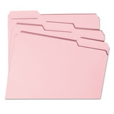 Reinforced Top Tab Colored File Folders, 1-3-cut Tabs, Letter Size, Pink, 100-box