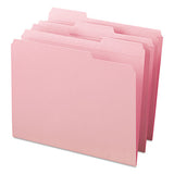 Reinforced Top Tab Colored File Folders, 1-3-cut Tabs, Letter Size, Pink, 100-box