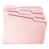Colored File Folders, 1-3-cut Tabs, Letter Size, Pink, 100-box