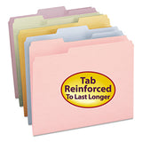 Colored File Folders, 1-3-cut Tabs, Letter Size, Pink, 100-box