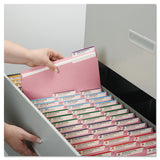 Colored File Folders, 1-3-cut Tabs, Letter Size, Pink, 100-box