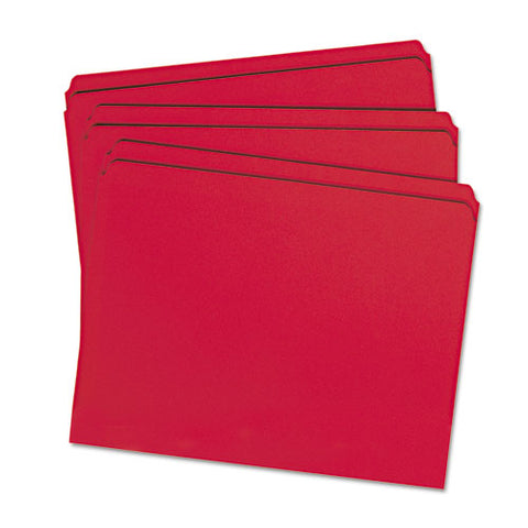 Reinforced Top Tab Colored File Folders, Straight Tab, Letter Size, Red, 100-box