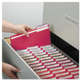 Colored File Folders, 1-3-cut Tabs, Letter Size, Red, 100-box