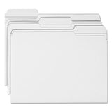 Reinforced Top Tab Colored File Folders, 1-3-cut Tabs, Letter Size, White, 100-box