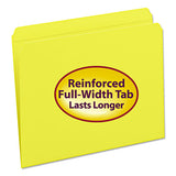 Reinforced Top Tab Colored File Folders, Straight Tab, Letter Size, Yellow, 100-box