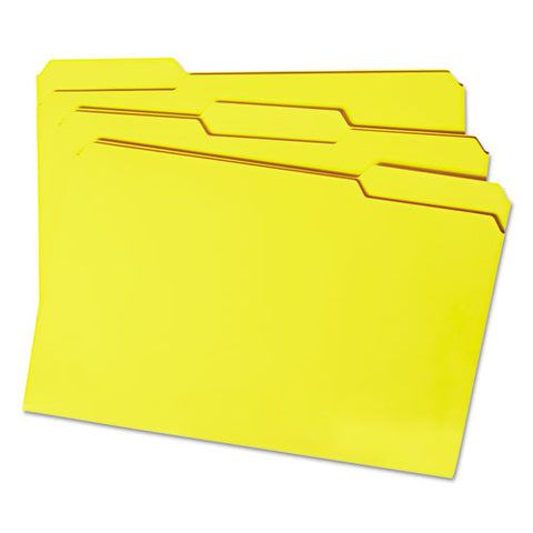 Reinforced Top Tab Colored File Folders, 1-3-cut Tabs, Letter Size, Yellow, 100-box