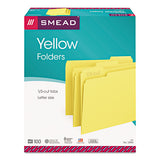Colored File Folders, 1-3-cut Tabs, Letter Size, Yellow, 100-box