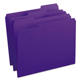 Reinforced Top Tab Colored File Folders, 1-3-cut Tabs, Letter Size, Purple, 100-box