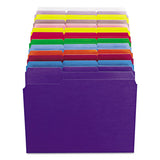 Reinforced Top Tab Colored File Folders, 1-3-cut Tabs, Letter Size, Purple, 100-box