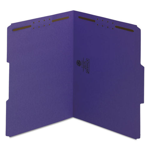 Top Tab Colored 2-fastener Folders, 1-3-cut Tabs, Letter Size, Purple, 50-box