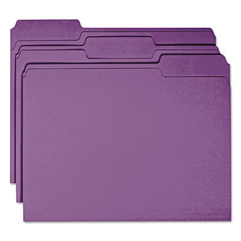 Colored File Folders, 1-3-cut Tabs, Letter Size, Purple, 100-box
