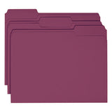 Colored File Folders, 1-3-cut Tabs, Letter Size, Maroon, 100-box