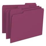 Colored File Folders, 1-3-cut Tabs, Letter Size, Maroon, 100-box