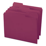 Colored File Folders, 1-3-cut Tabs, Letter Size, Maroon, 100-box