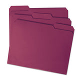 Colored File Folders, 1-3-cut Tabs, Letter Size, Maroon, 100-box