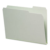 Expanding Recycled Heavy Pressboard Folders, 1-3-cut Tabs, 1" Expansion, Letter Size, Gray-green, 25-box