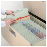 Expanding Recycled Heavy Pressboard Folders, 1-3-cut Tabs, 1" Expansion, Letter Size, Gray-green, 25-box