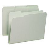 Expanding Recycled Heavy Pressboard Folders, 1-3-cut Tabs, 1" Expansion, Letter Size, Gray-green, 25-box