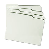 Expanding Recycled Heavy Pressboard Folders, 1-3-cut Tabs, 1" Expansion, Letter Size, Gray-green, 25-box