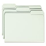 Expanding Recycled Heavy Pressboard Folders, 1-3-cut Tabs, 1" Expansion, Letter Size, Gray-green, 25-box