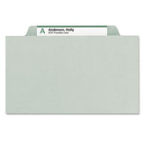 Expanding Recycled Heavy Pressboard Folders, 1-3-cut Tabs, 2" Expansion, Letter Size, Gray-green, 25-box